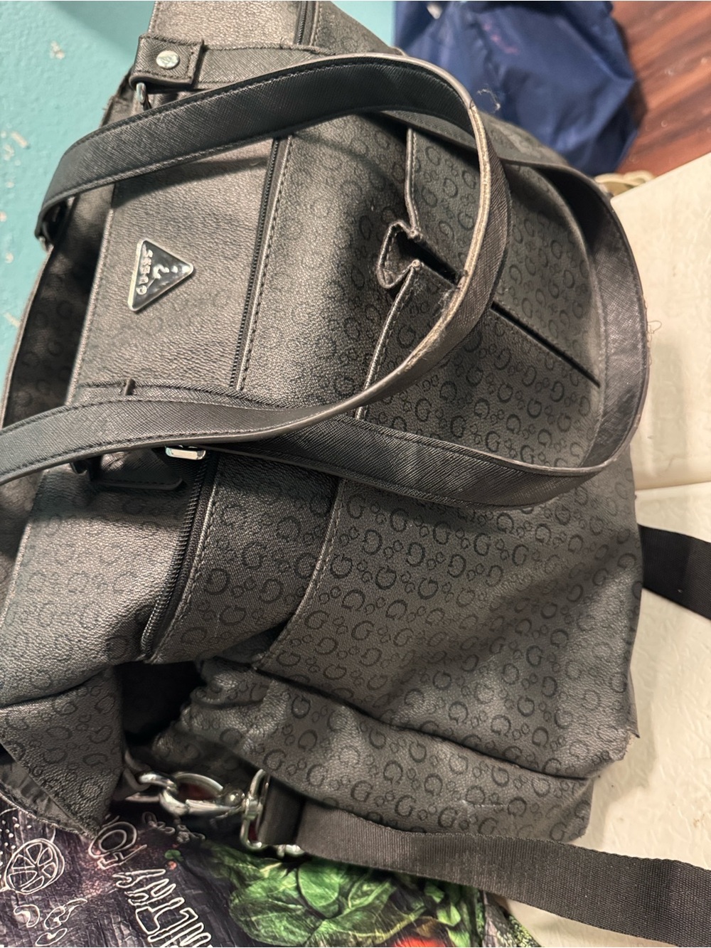 Guess Black Logo-Print Baby Bag